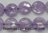 CNA324 15.5 inches 16mm faceted coin natural lavender amethyst beads