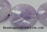 CNA326 15.5 inches 30mm faceted coin natural lavender amethyst beads