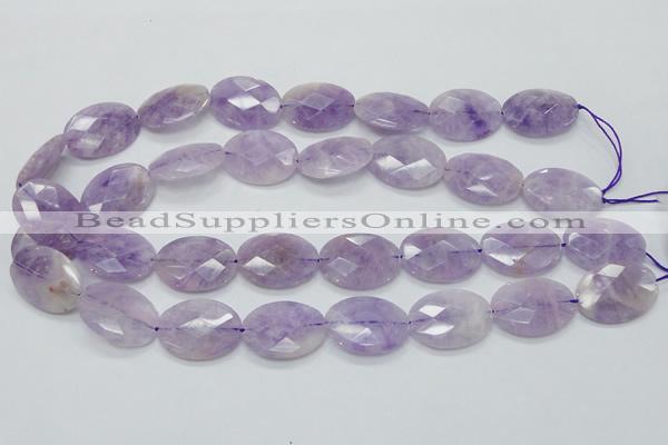 CNA332 15.5 inches 18*25mm faceted oval natural lavender amethyst beads