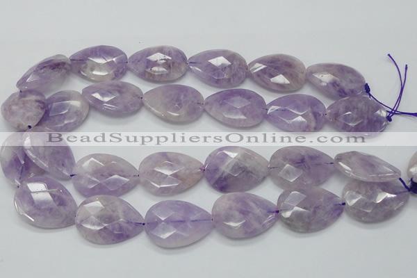 CNA337 22*30mm faceted teardrop natural lavender amethyst beads