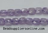 CNA339 15.5 inches 8*8mm faceted square natural lavender amethyst beads