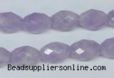 CNA429 10*14mm faceted rice natural lavender amethyst beads