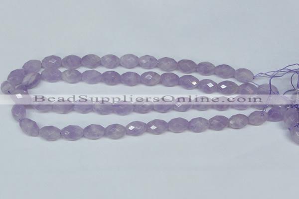 CNA429 10*14mm faceted rice natural lavender amethyst beads