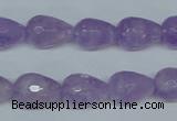 CNA430 10*14mm faceted teardrop natural lavender amethyst beads