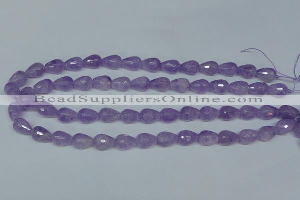 CNA430 10*14mm faceted teardrop natural lavender amethyst beads