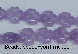 CNA434 15.5 inches 12mm carved flower natural lavender amethyst beads