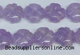 CNA435 15.5 inches 15mm carved flower natural lavender amethyst beads