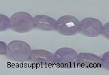 CNA454 15.5 inches 10*12mm faceted oval natural lavender amethyst beads