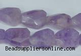 CNA462 15*20mm faceted & twisted rectangle natural lavender amethyst beads