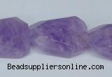 CNA464 22*30mm faceted & twisted rectangle natural lavender amethyst beads