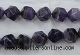 CNA503 15 inches 10mm faceted nuggets amethyst gemstone beads