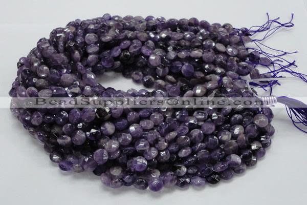 CNA57 15.5 inches 10mm faceted coin grade A natural amethyst beads