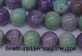 CNA654 15 inches 12mm round lavender amethyst & amazonite beads