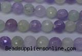 CNA662 15 inches 8mm faceted round lavender amethyst & prehnite beads