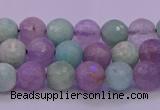 CNA681 15.5 inches 6mm faceted round lavender amethyst & amazonite beads