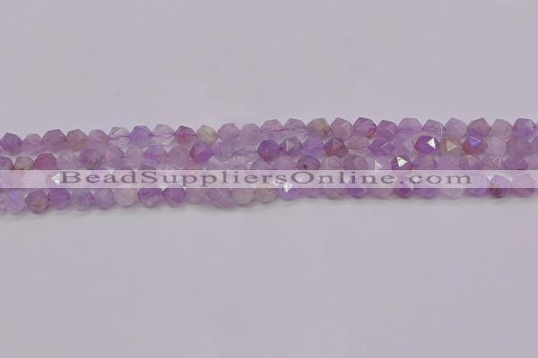 CNA691 15.5 inches 6mm faceted nuggets lavender amethyst beads