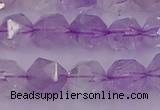 CNA732 15.5 inches 10mm faceted nuggets light lavender amethyst beads