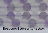 CNA736 15.5 inches 6mm round matte amethyst & white crystal beads