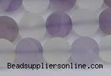 CNA739 15.5 inches 12mm round matte amethyst & white crystal beads