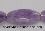 CNA750 15.5 inches 20*40mm faceted oval lavender amethyst beads