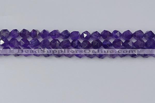 CNA759 15.5 inches 10mm faceted nuggets amethyst beads wholesale