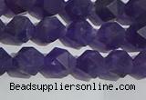 CNA766 15.5 inches 6mm faceted nuggets matte amethyst beads