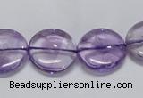 CNA823 15.5 inches 16mm flat round natural light amethyst beads