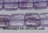 CNA841 15.5 inches 12mm square natural light amethyst beads