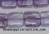 CNA842 15.5 inches 14mm square natural light amethyst beads