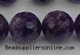 CNA919 15.5 inches 18mm faceted round natural amethyst beads