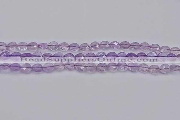 CNA924 15.5 inches 10*10mm faceted flat teardrop natural amethyst beads