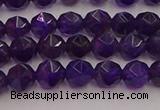 CNA936 15.5 inches 6mm faceted nuggets amethyst gemstone beads