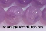 CNA956 15.5 inches 12mm round natural lavender amethyst beads