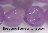 CNA984 15.5 inches 12*12mm heart natural lavender amethyst beads