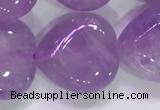 CNA985 15.5 inches 16*16mm heart natural lavender amethyst beads