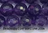 CNA992 15.5 inches 8mmm faceted round amethyst beads wholesale