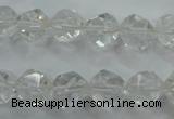 CNC102 15 inches 10mm faceted nuggets white crystal beads