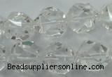 CNC105 15 inches 16mm faceted nuggets white crystal beads