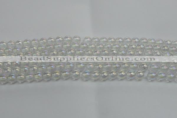 CNC201 15.5 inches 6mm round AB-color white crystal beads