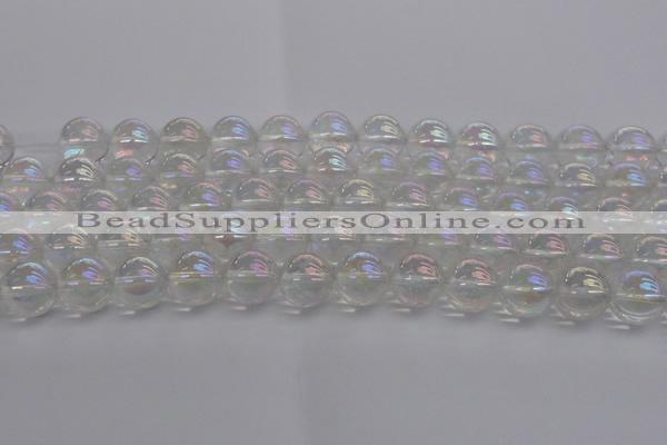 CNC204 15.5 inches 12mm round AB-color white crystal beads