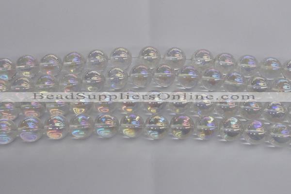 CNC205 15.5 inches 14mm round AB-color white crystal beads