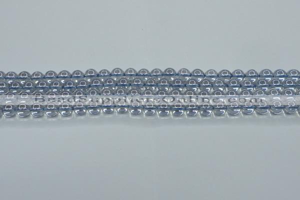 CNC509 15.5 inches 6mm round dyed natural white crystal beads