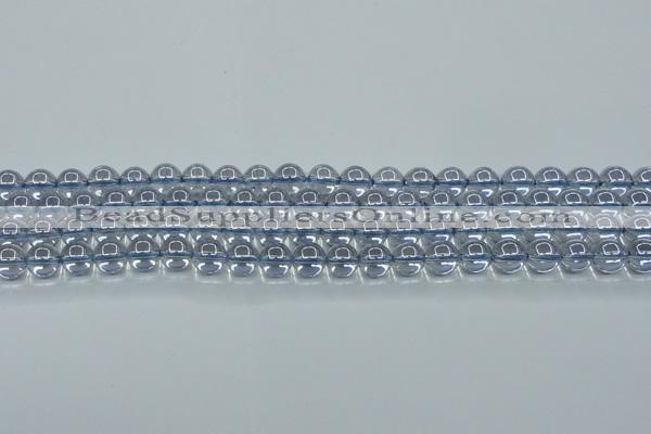 CNC510 15.5 inches 8mm round dyed natural white crystal beads