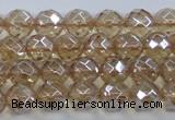 CNC518 15.5 inches 8mm faceted round dyed natural white crystal beads