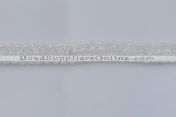 CNC551 15.5 inches 6mm round natural crackle white crystal beads