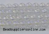 CNC560 15.5 inches 4mm round plated crackle white crystal beads