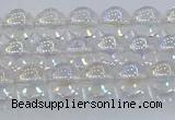 CNC570 15.5 inches 6mm round plated natural white crystal beads