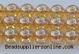 CNC576 15.5 inches 6mm round plated natural white crystal beads