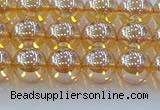 CNC577 15.5 inches 8mm round plated natural white crystal beads