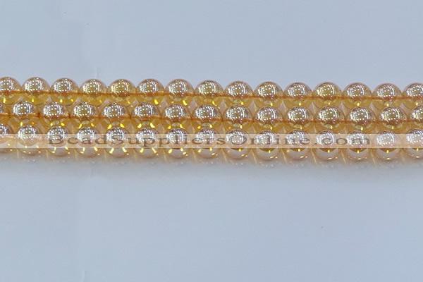 CNC579 15.5 inches 12mm round plated natural white crystal beads